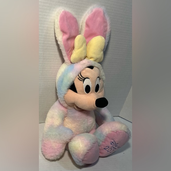 Disney Store 2020 Minnie Mouse 18" Plush Easter Bunny Tie Dye Disney Storei 2020 - Picture 4 of 9